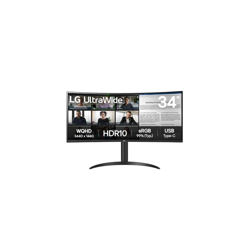 LG 34WR50QK-B monitor 34" WQHD 2xHDMI DP curvo